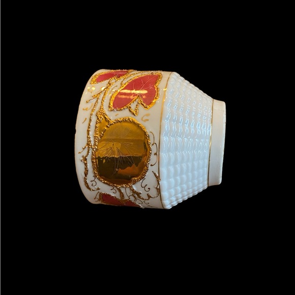 Vintage porcelain coffee cup & saucer heavy gold trim 3-1/4” tall x 3.5” across - Picture 11 of 12